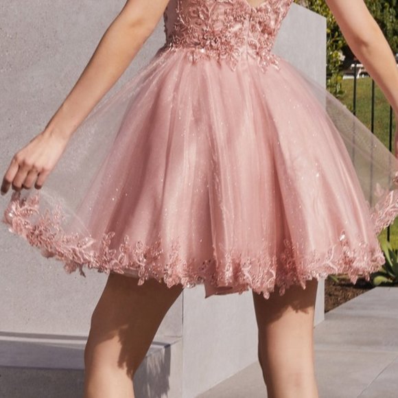 NEW SHORT OFF THE SHOULDER SLEEVELESS A-LINE DRESS WITH OPEN ZIPPER BACK CD0213 - Picture 9 of 9